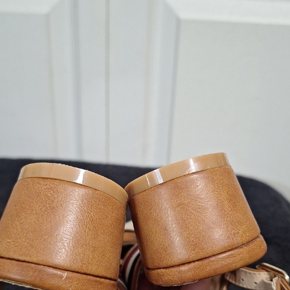 Lady Godiva Embroidered Strappy Sandals - 9 - Tan Leather - Picture 9 of 11